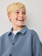 Baker by Ted Baker Navy/White 100% Cotton Textured Jacket and T-Shirt Set - Image 3 of 13