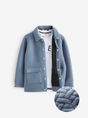 Baker by Ted Baker Navy/White 100% Cotton Textured Jacket and T-Shirt Set - Image 5 of 13