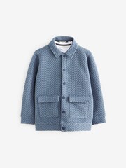 Baker by Ted Baker Navy/White 100% Cotton Textured Jacket and T-Shirt Set - Image 6 of 13