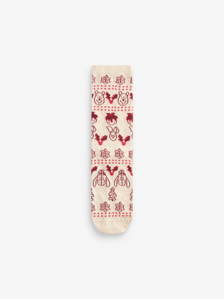 Winnie The Pooh Christmas Ankle Socks 4 Pack - Image 2 of 6
