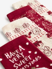 Winnie The Pooh Christmas Ankle Socks 4 Pack - Image 5 of 6