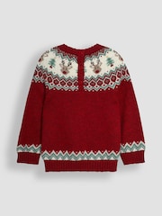 JoJo Maman Bébé Red Christmas Reindeer Jumper - Image 2 of 3
