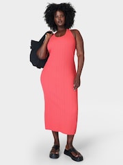 Sweaty Betty Coral Pink Resort Rib Tank Dress - Image 1 of 6
