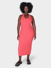 Sweaty Betty Coral Pink Resort Rib Tank Dress - Image 3 of 6