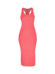 Sweaty Betty Coral Pink Resort Rib Tank Dress - Image 6 of 6