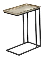 Pacific Gold Franklin Cast Metal Supper Side Table - Image 3 of 6