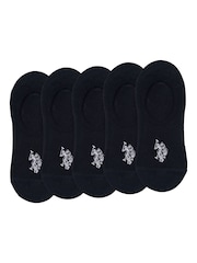 U.S. Polo Assn. Black Invisible Trainer Socks 5 Pack - Image 1 of 1