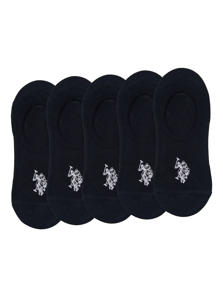 U.S. Polo Assn. Black Invisible Trainer Socks 5 Pack - Image 1 of 3 U.S. Polo Assn. Black Invisible Trainer Socks 5 Pack - Image 1 of 3