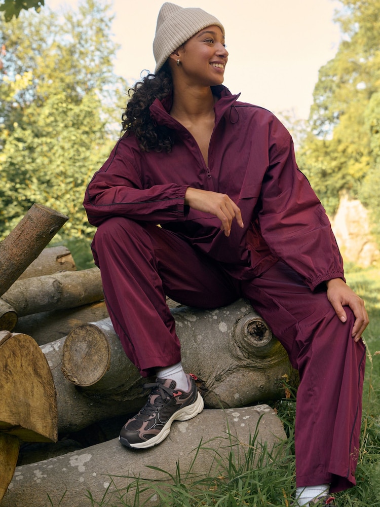 Burgundy Red Active Track Pants - Image 2 of 9