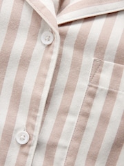 The Set Neutral Stripe/Blue Stripe 2 Pack Flannel Long Sleeve Button Through Pyjamas - Image 8 of 8