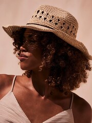 Mint Velvet Cream Straw Cowboy Hat - Image 5 of 6