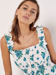 Apricot Blue Floral Smocked Milkmaid Maxi Dress - Image 3 of 4