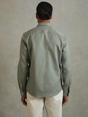 Reiss Sage Green Arlo Cotton Canvas Overshirt - Image 5 of 6
