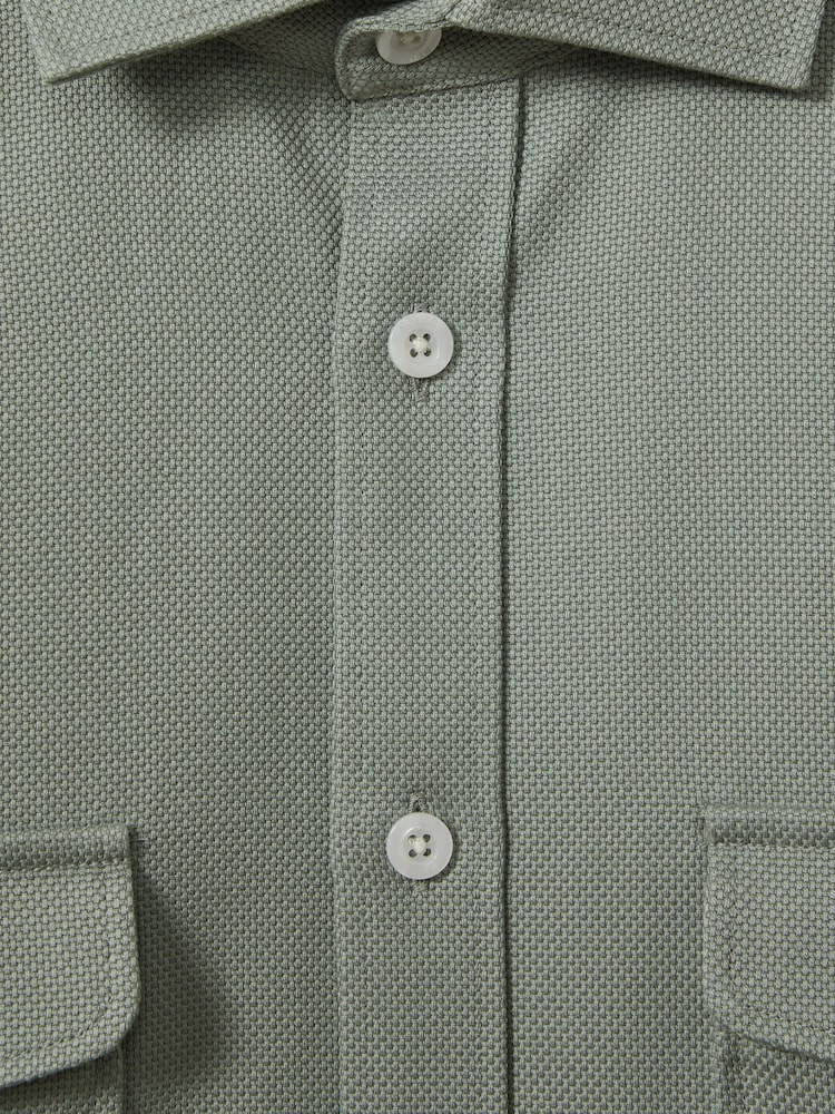 Reiss Sage Green Arlo Cotton Canvas Overshirt - Image 6 of 6