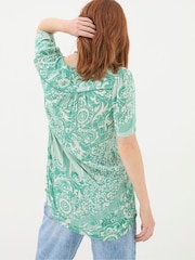 FatFace Cassidy Blue Patched Paisley Tunic - Image 2 of 5