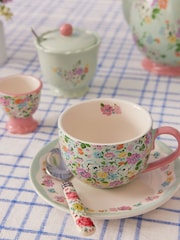 Cath Kidston Sage Feels Like Home Teacup And Saucer Set - Image 1 of 4