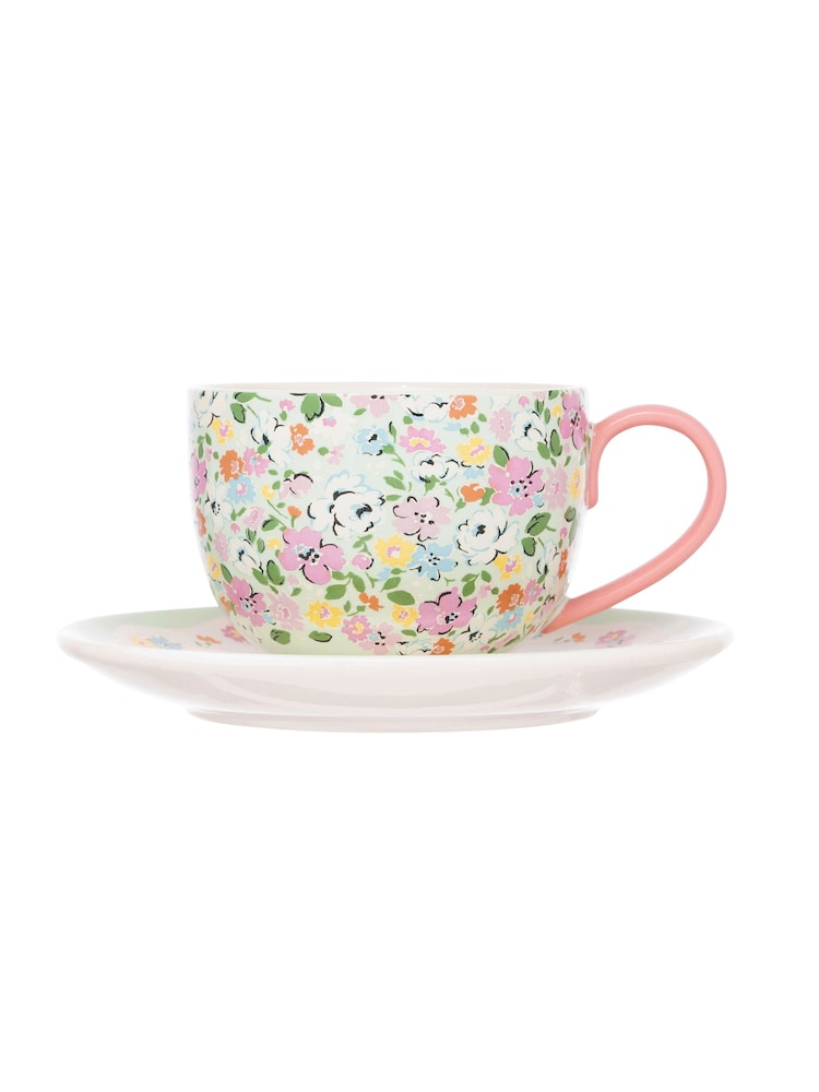 Cath Kidston Sage Feels Like Home Teacup And Saucer Set - Image 2 of 4