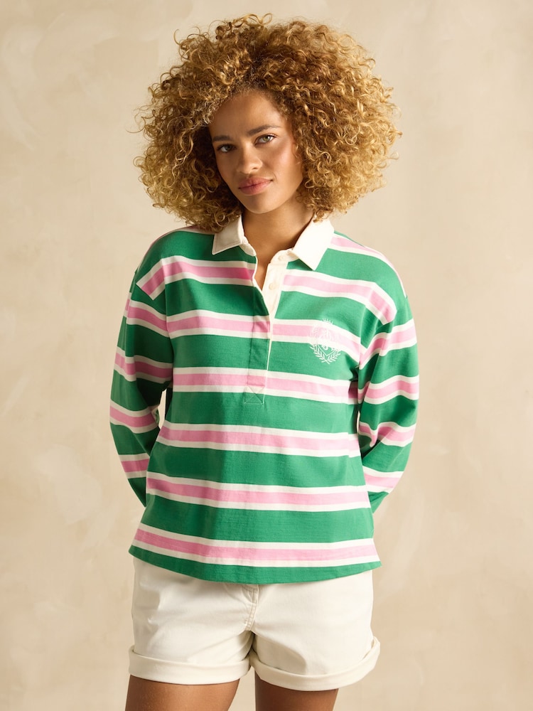 Verde/blanco - Camisa de rugby de corte cuadrado Lara de Joules - Imagen 1 de 6 Verde/blanco - Camisa de rugby de corte cuadrado Lara de Joules - Imagen 1 de 6