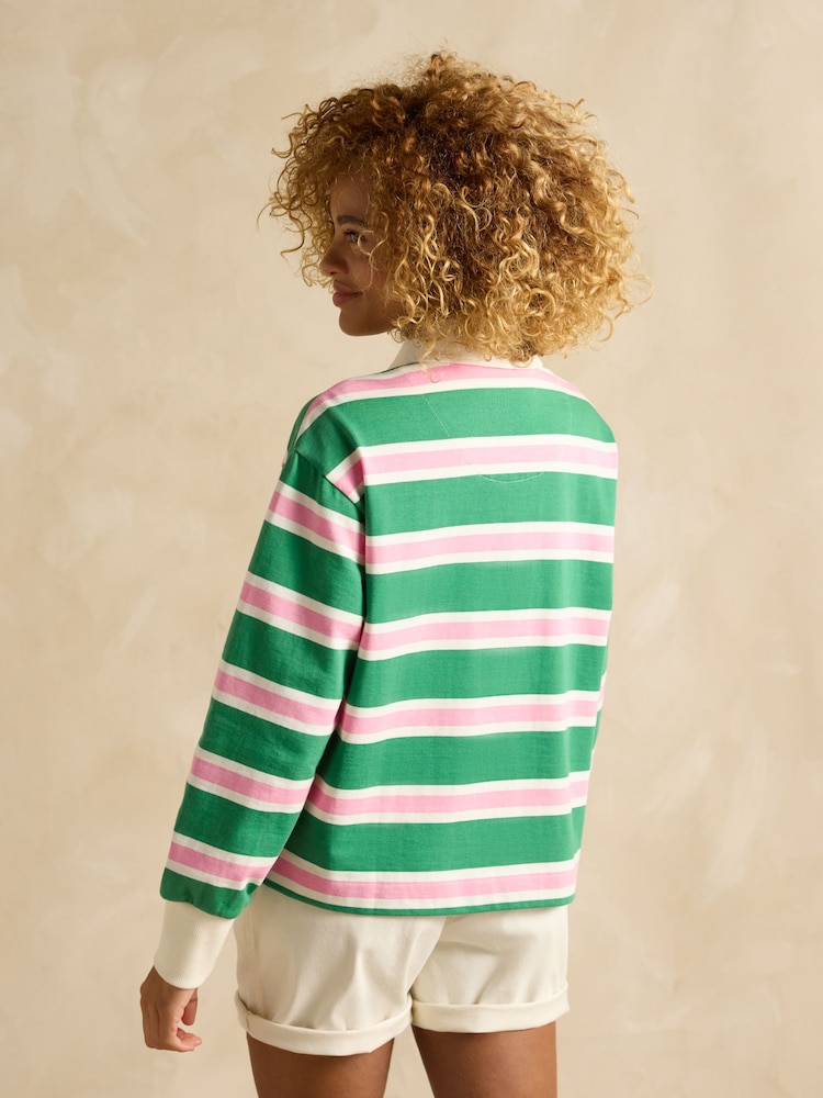Verde/blanco - Camisa de rugby de corte cuadrado Lara de Joules - Imagen 2 de 6 Verde/blanco - Camisa de rugby de corte cuadrado Lara de Joules - Imagen 2 de 6
