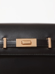 Lipsy Black Faux Leather Square Minimal Crossbody Bag - Image 4 of 4