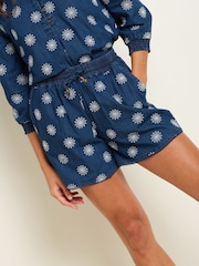 Brakeburn Blue 100% Cotton Daisy Shorts - Image 3 of 5