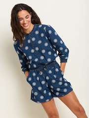 Brakeburn Blue 100% Cotton Daisy Shorts - Image 5 of 5