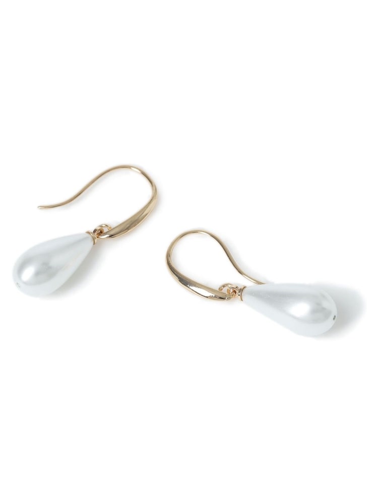 Aela Gold Tone Teardrop Pearl Earrings - Bild 2 von 2