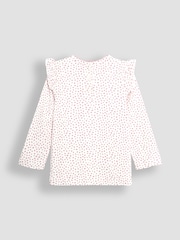 JoJo Maman Bébé Pink Bunny & Butterfly Frill Long Sleeve Appliqué Top - Image 2 of 3