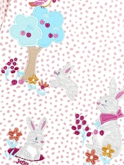 JoJo Maman Bébé Pink Bunny & Butterfly Frill Long Sleeve Appliqué Top - Image 3 of 3