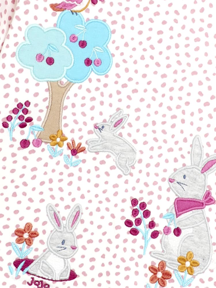 JoJo Maman Bébé Pink Bunny & Butterfly Frill Long Sleeve Appliqué Top - Image 3 of 3