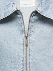 Mango Blue 100% Cotton Denim Bomber Jacket - Image 6 of 6