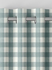 Sophie Allport Teal Blue Gingham Made to Measure 100% Cotton Curtains - Image 5 of 6