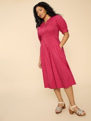White Stuff Pink Celeste Midi Dress - Image 1 of 7