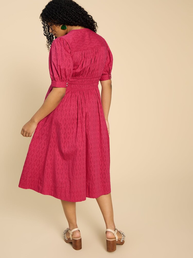 White Stuff Pink Celeste Midi Dress - Image 2 of 7