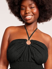 Victoria's Secret Black Dobby Halterneck Beach Dress - Image 4 of 7