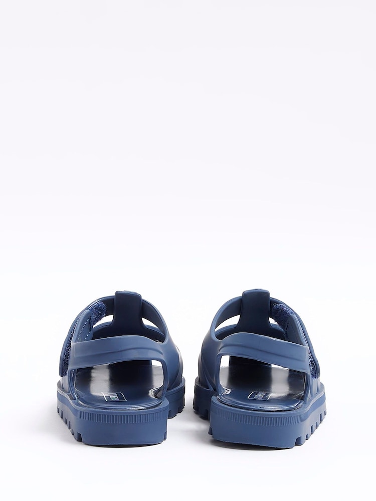 River Island Blue Boys Rubber Jelly Sandals - Image 2 of 4