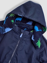 JoJo Maman Bébé Cobalt Blue Dinosaur 4-In-1 Polarfleece Jacket - Image 10 of 12