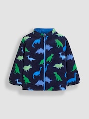 JoJo Maman Bébé Cobalt Blue Dinosaur 4-In-1 Polarfleece Jacket - Image 8 of 12