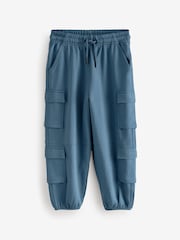 Blue 100% Cotton Parachute Style Jersey Joggers (3-16yrs) - Image 1 of 4