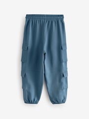 Blue 100% Cotton Parachute Style Jersey Joggers (3-16yrs) - Image 2 of 4