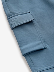 Blue 100% Cotton Parachute Style Jersey Joggers (3-16yrs) - Image 4 of 4