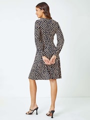 Roman Black Pebble Spot Stretch Tea Dress - Image 2 of 5