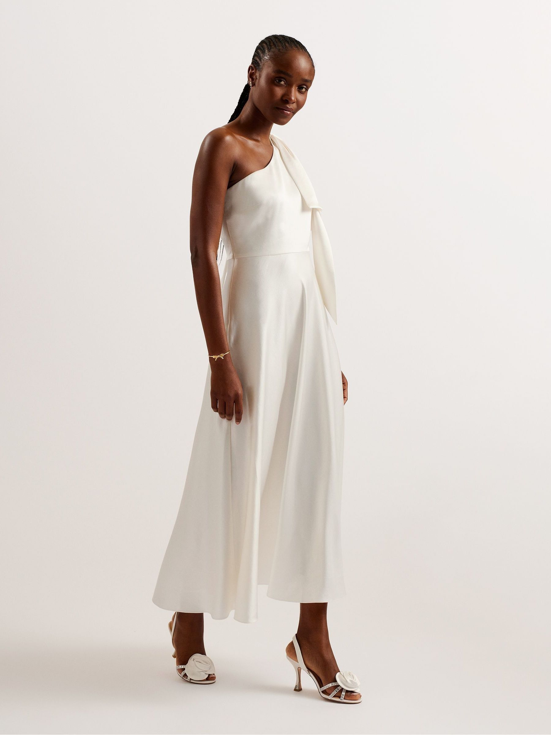 Buy Ted Baker Cream Rikuto Draped One Shoulder Midi Dress from Next Luxembourg