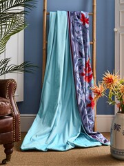 Joe Browns Purple Luxurious Velvet Reversible Tassel Throw - Image 3 of 4