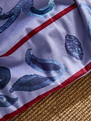 Joe Browns Purple Luxurious Velvet Reversible Tassel Throw - Image 4 of 4