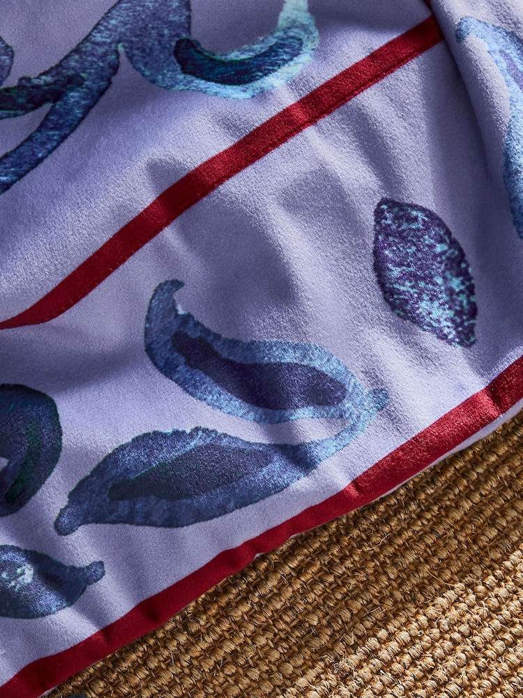 Joe Browns Purple Luxurious Velvet Reversible Tassel Throw - Image 4 of 4