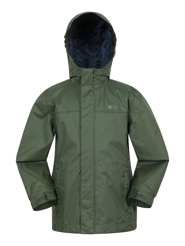 Mountain Warehouse Denim Green Kids Torrent Waterproof Jacket - Image 1 of 5