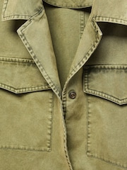Mango Green 100% Cotton Chest Pocket Overshirt - Image 6 of 7