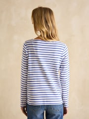 Joules Harbour Blue/White Boat Neck Breton Top - Image 2 of 6