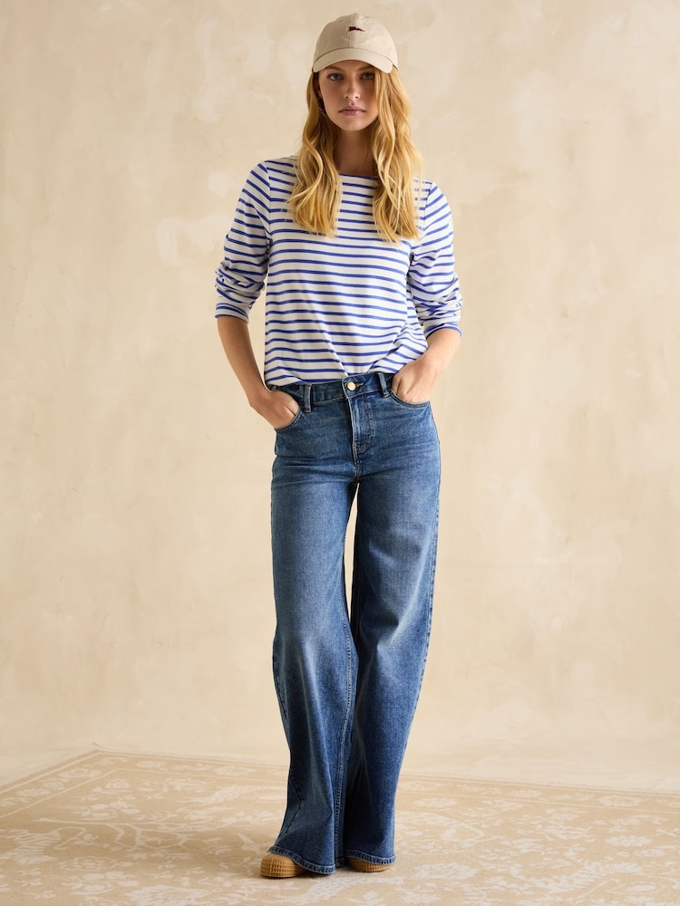Joules Harbour Blue/White Boat Neck Breton Top - Image 3 of 6